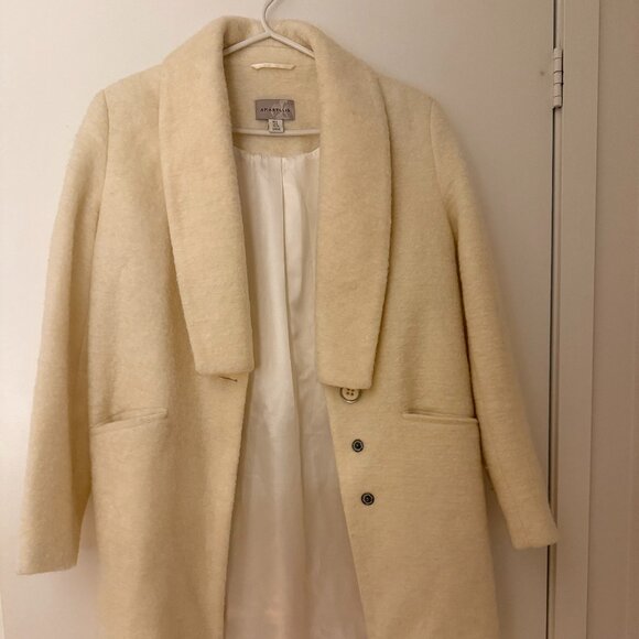 Fuzzy Cream-Coloured Coat - Picture 1 of 6